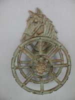 DRŽÁK NA ZAHRADNÍ HADICI KŮŇ ANTIK GREEN PATINA - Obrázek 2