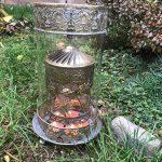 KRÁSNÁ KOVOVÁ LUCERNA OTÁČÍVÁ STŘÍBRNÁ PATINA