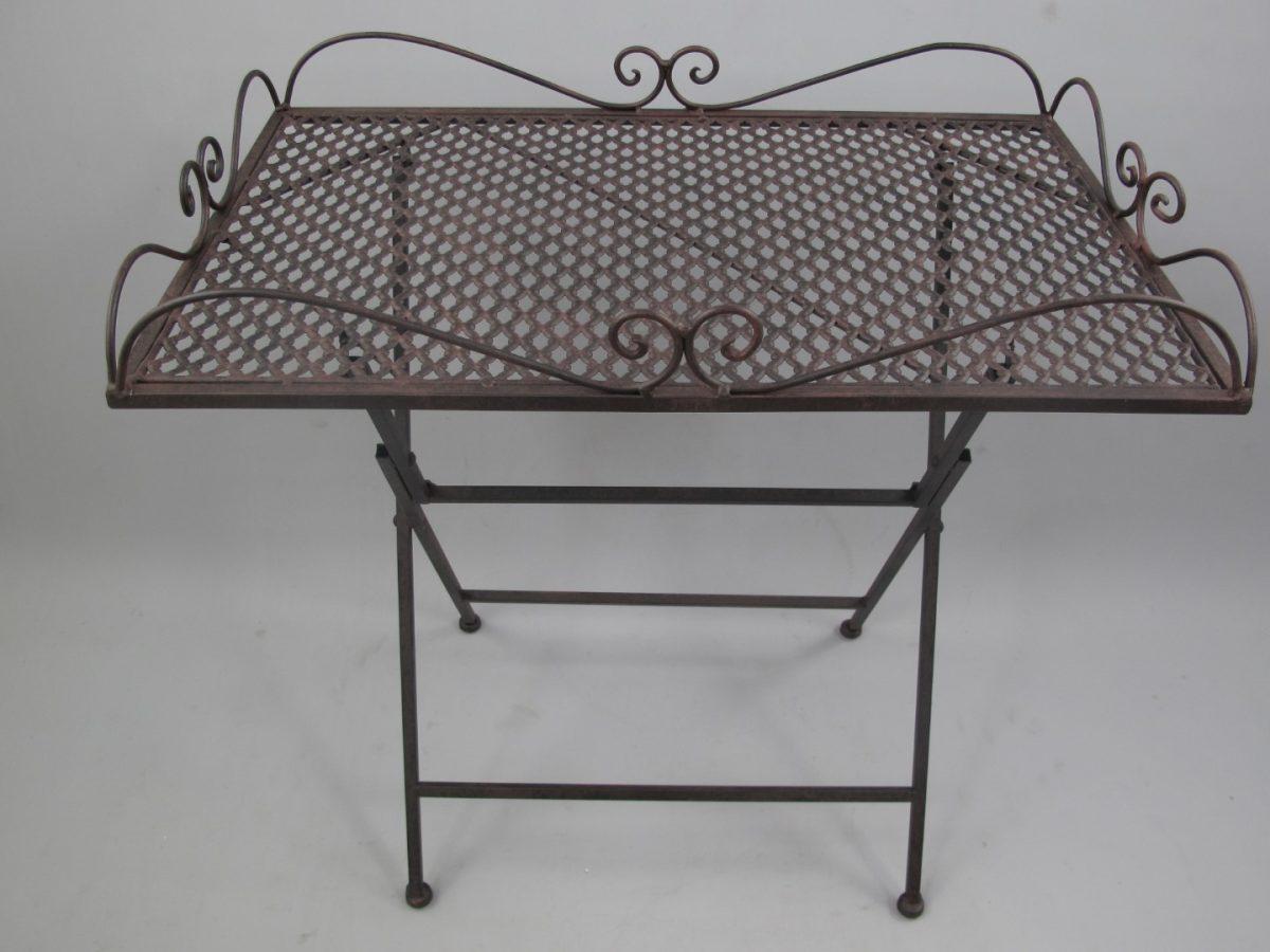 SERVÍROVACÍ STOLEK HNĚDO ČERNÁ PATINA - Obrázek 3