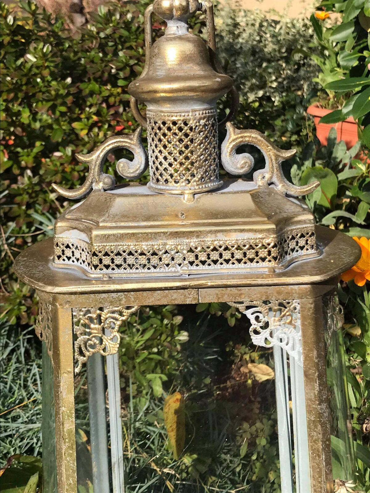 KRÁSNÁ KOVOVÁ ANTIK LUCERNA - Obrázek 5