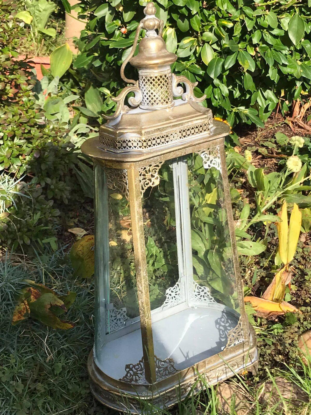 KRÁSNÁ KOVOVÁ ANTIK LUCERNA - Obrázek 2