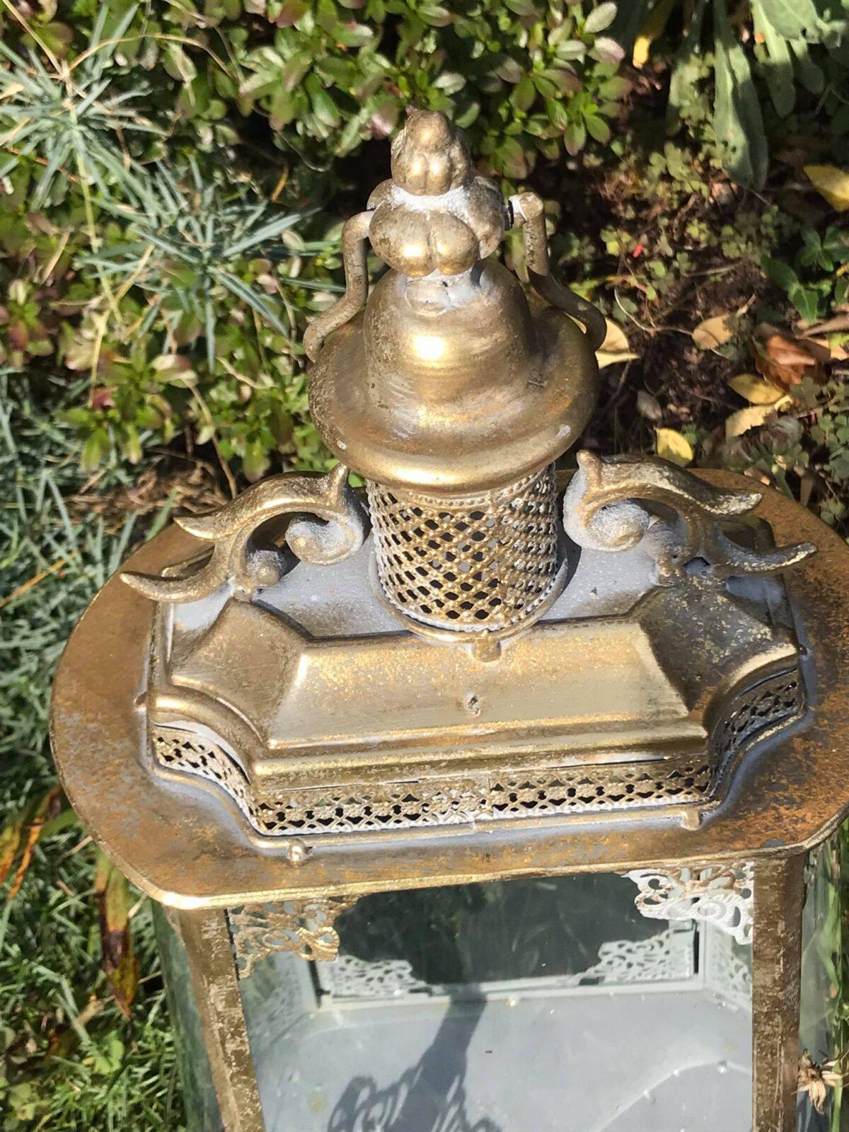 KRÁSNÁ KOVOVÁ ANTIK LUCERNA - Obrázek 3