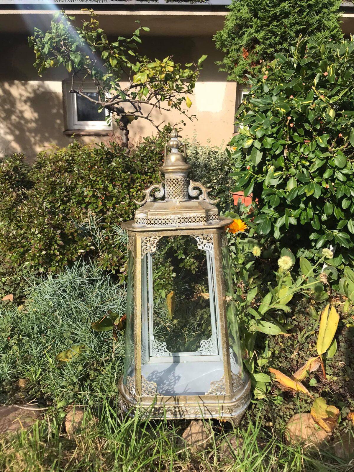 KRÁSNÁ KOVOVÁ ANTIK LUCERNA - Obrázek 6