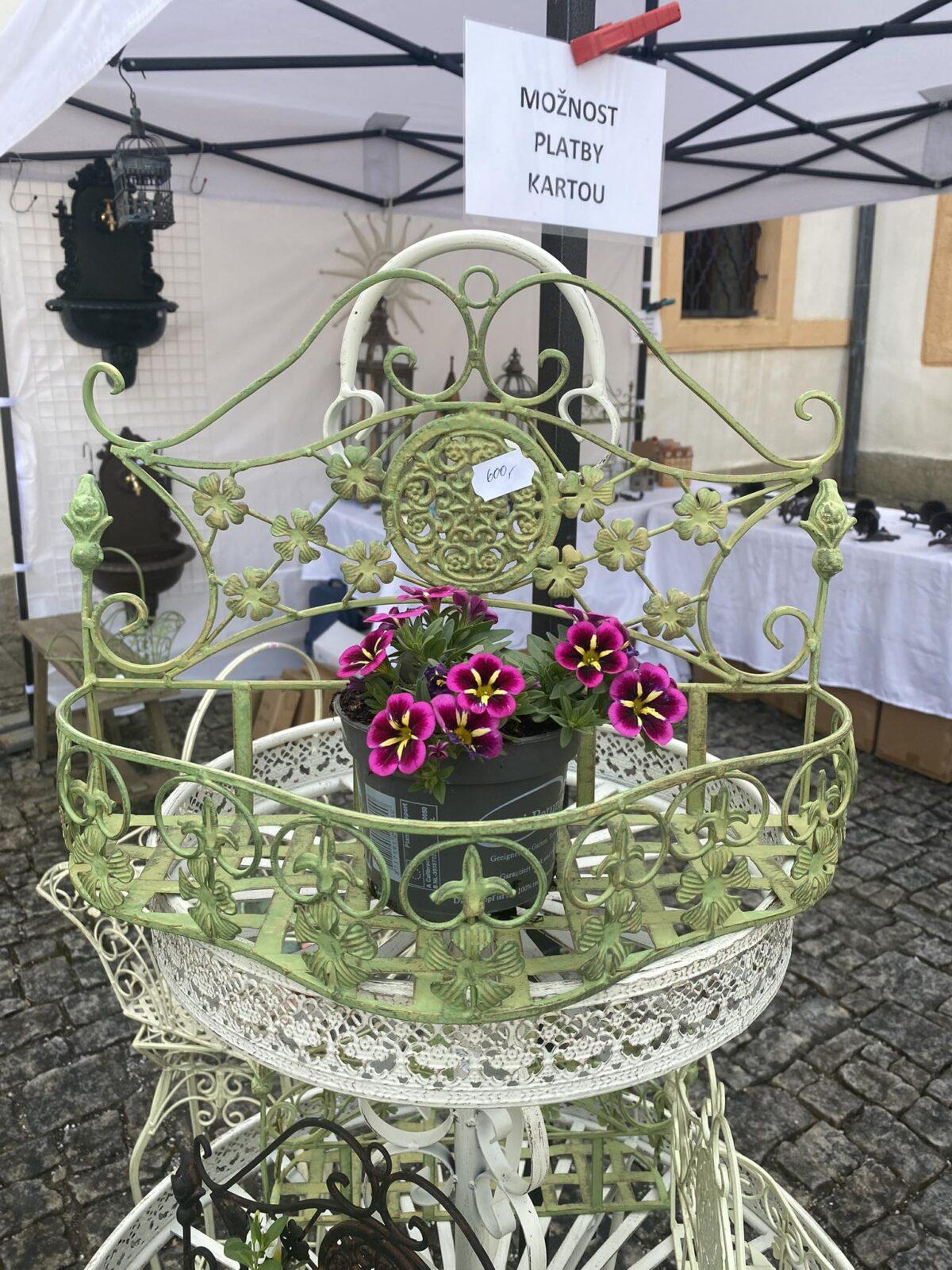 ŽARDINIERA, POLIČKA, KOŠIK ZELINKAVÁ PATINA - Obrázek 2