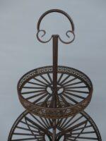 ZAHRADNÍ ETAŽÉR NA KVĚTINY ANTIK ČERNO-HNĚDÁ PATINA - Obrázek 3