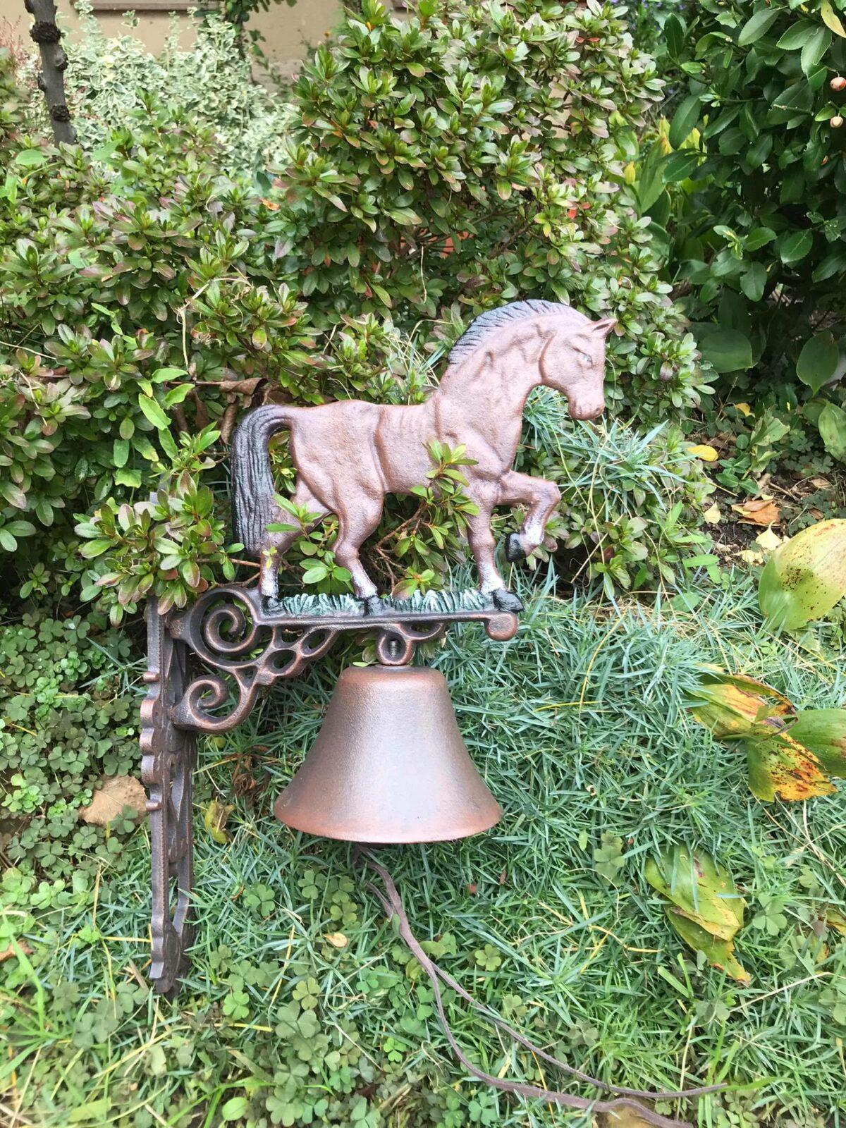 VELKÝ DVEŘNÍ ZVON S KONĚM VEL. XXL LITINA - Obrázek 3